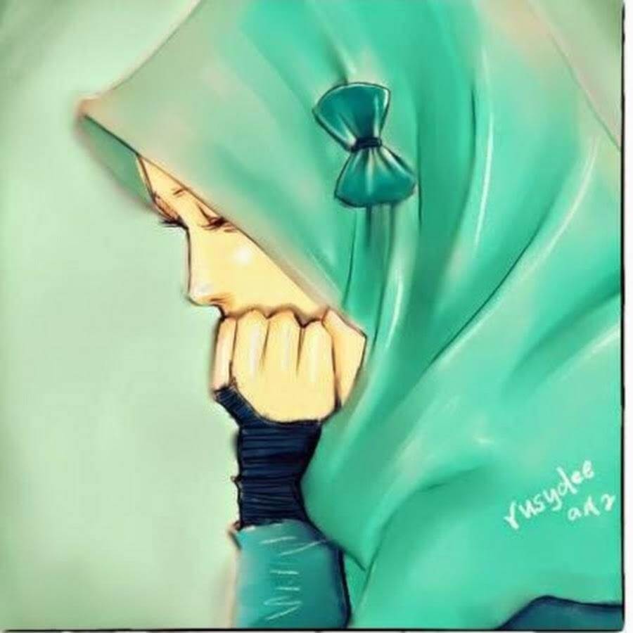 gambar kartun muslimah sedih